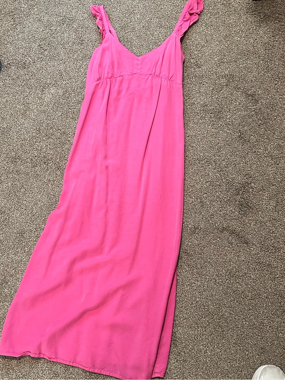 KUT from the Kloth Zosia Ruffle Strap Maxi Dress Magenta Small